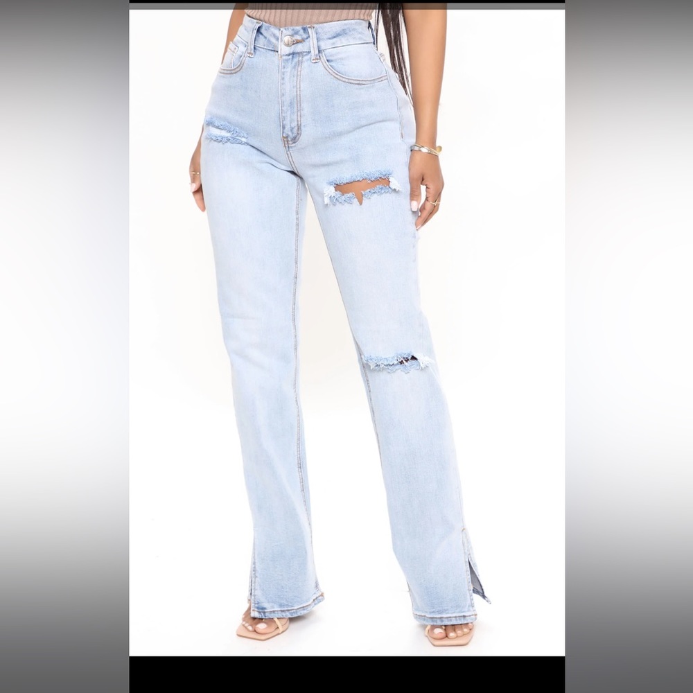 Fashion Nova Savannah Split Hem Jeans
